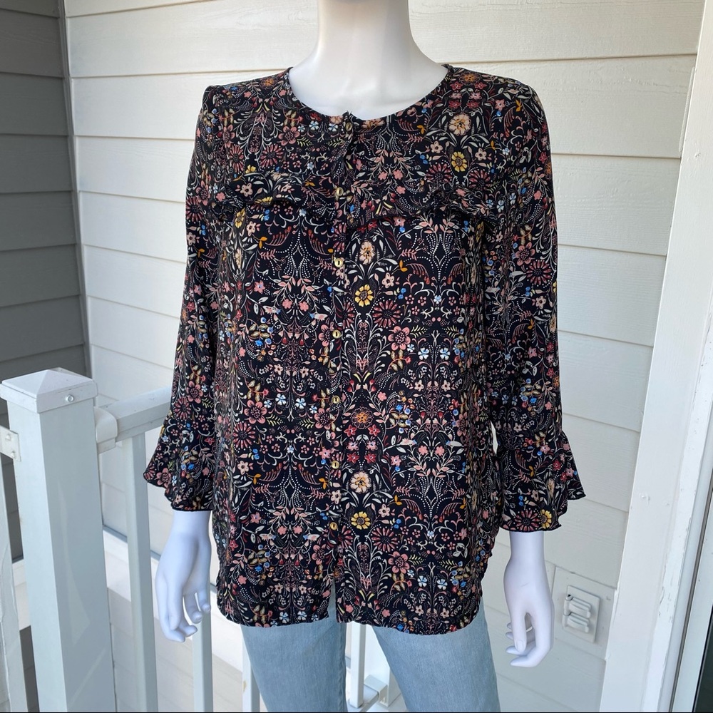 LC LAUREN CONRAD Floral Button Down Blouse